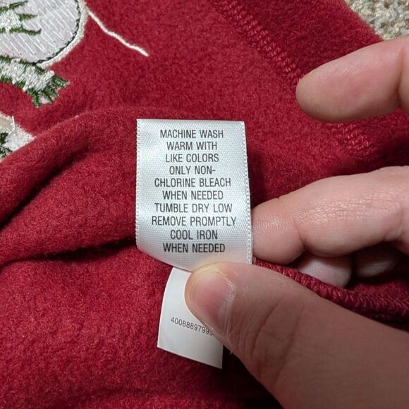 Croft & Barrow Red Fleece Zip Jacket Winter Snowman Holiday New Women's Plus 1X - Picture 8 of 10